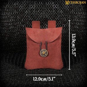 Borsa medievale in cotone rosso scuro