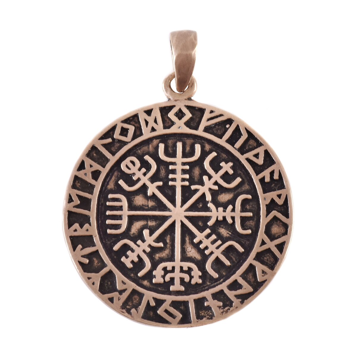 Anhänger aus Bronze,"Vegvísir"