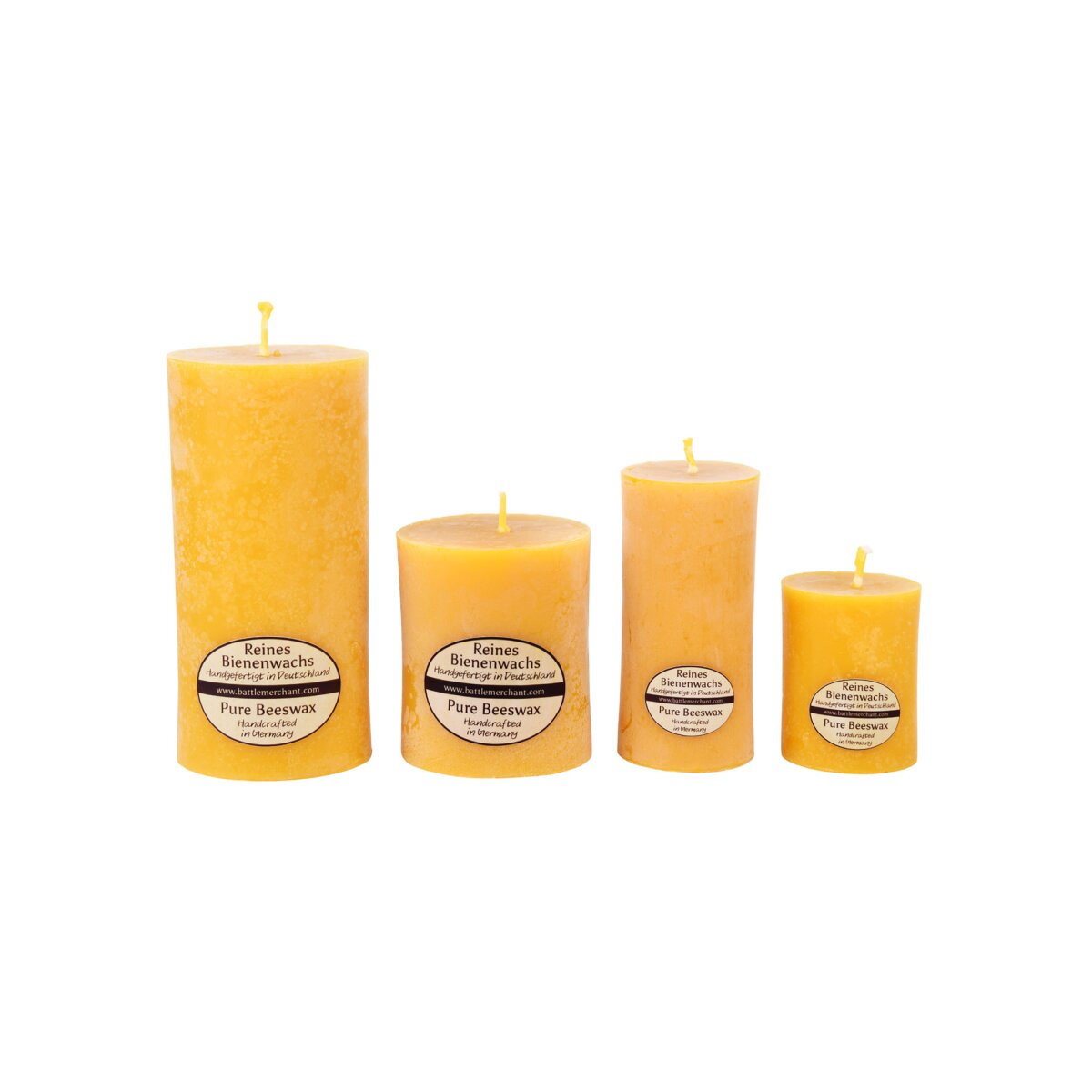 Candle made of pure beeswax, solid, molded