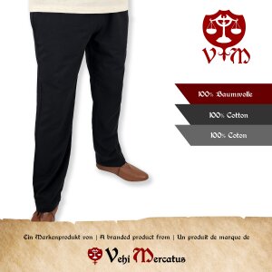 Pantaloni medievali classici semplici neri "Sibert" taglia XL, B-WARE