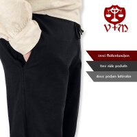 Pantaloni medievali classici semplici neri "Sibert" taglia XL, B-WARE