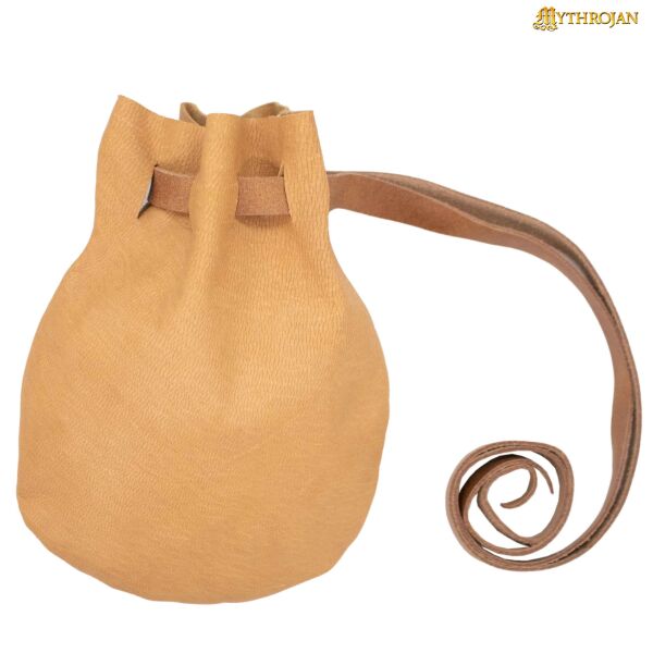 Mythrojan Borsa Medievale In Pelle Scamosciata Marrone, Con Coulisse, 12,7x15,2 Cm, Per Gioielli, Monete, Accessorio Costumi Rinascimentali