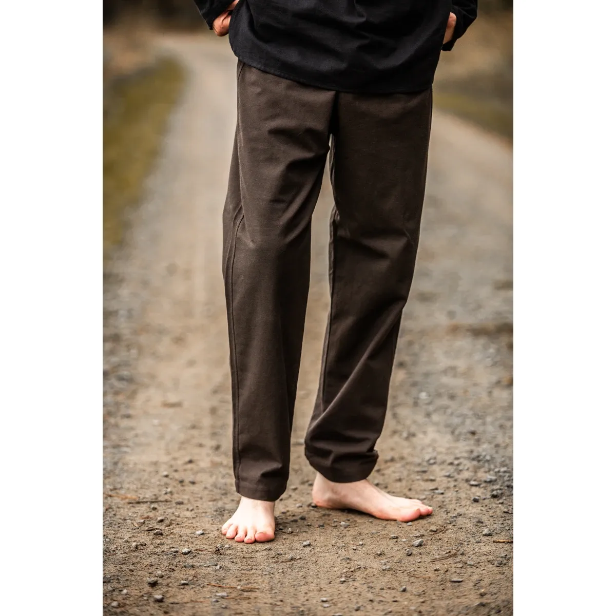 Paio di pantaloni medievali marrone scur box