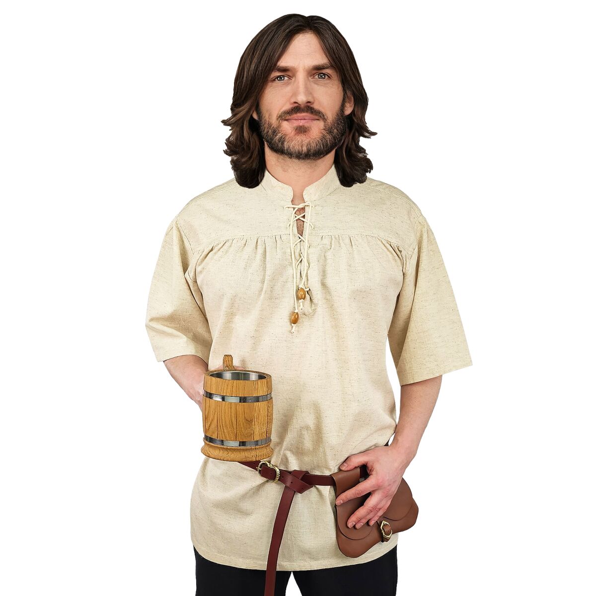 Camicia classica medievale a maniche cor box