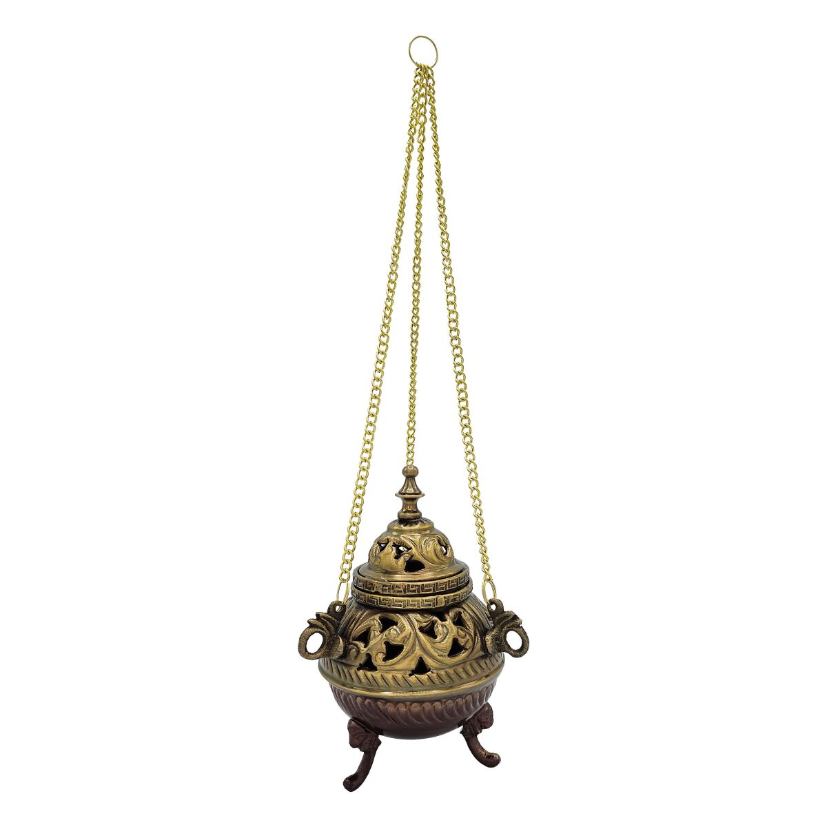 Incensiere oscillante in ottone, effetto box