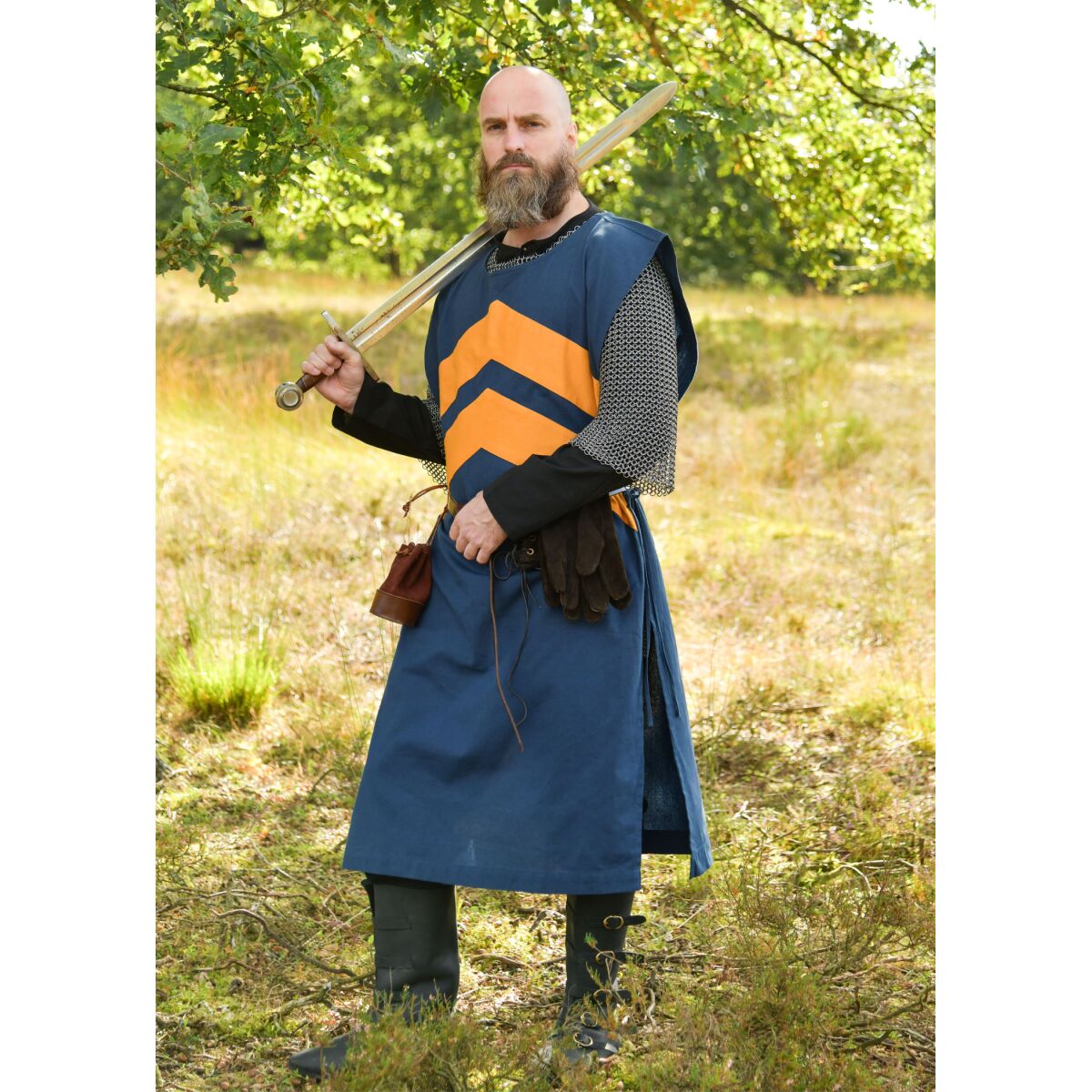 Tabarro medievale a strisce - blu/giallo box