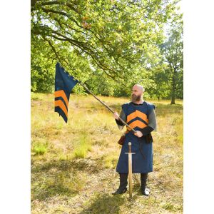 Bandiera medievale a strisce - blu/giallo