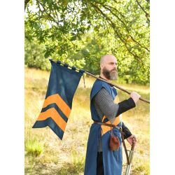 Bandiera medievale a strisce - blu/giallo