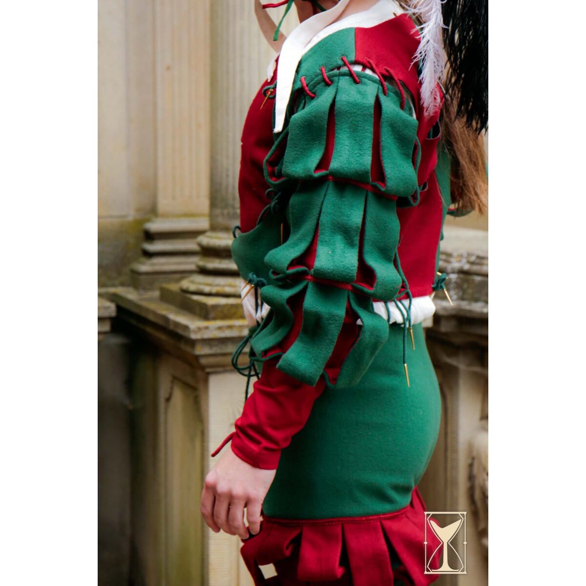 Landsknecht maniche a cascata verde/ross box