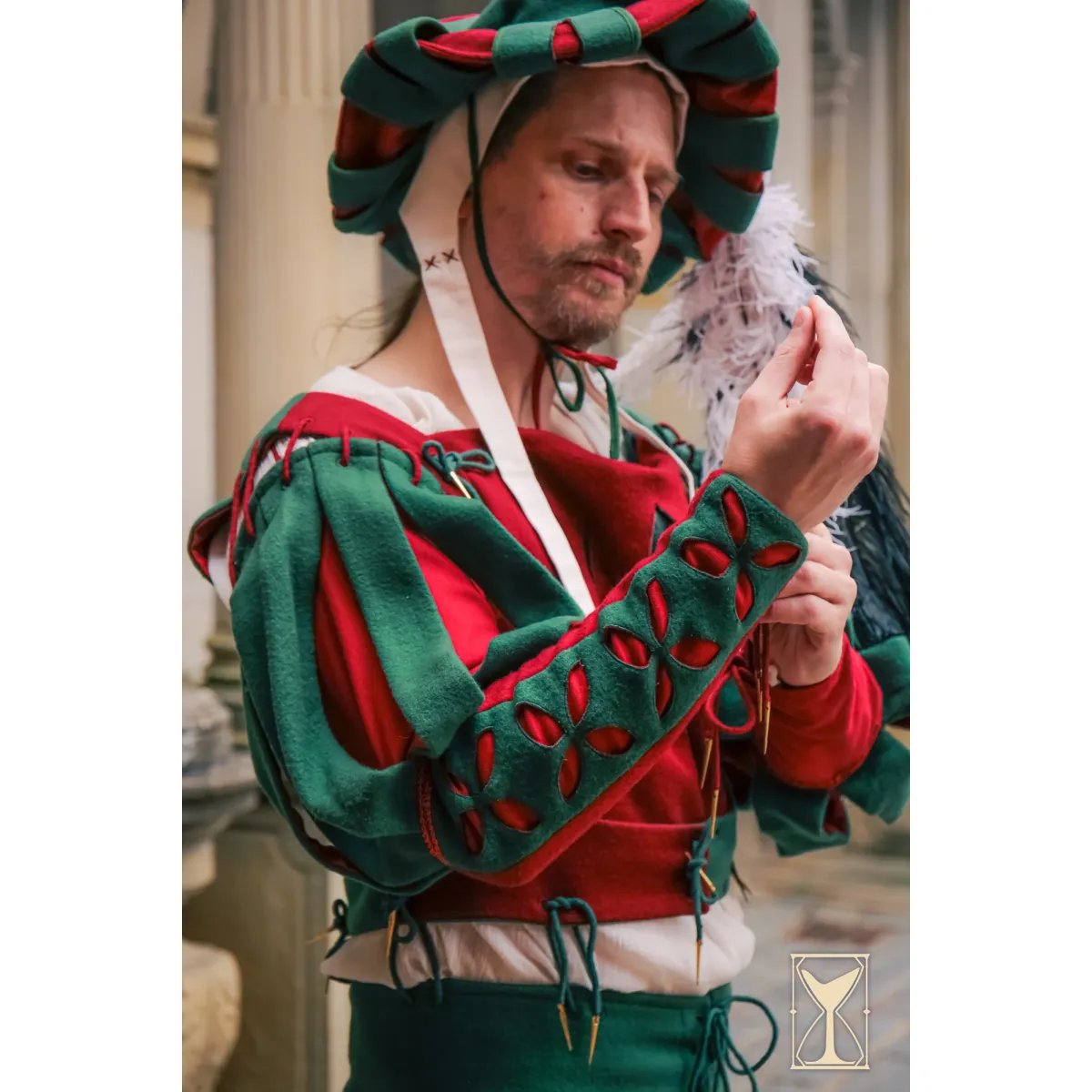 Landsknecht con maniche a fiori verde/ro box