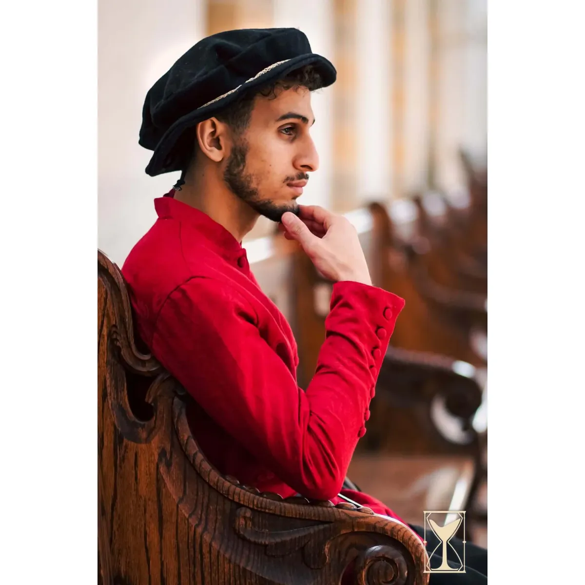 Cappello piatto medievale Edward - Copri box
