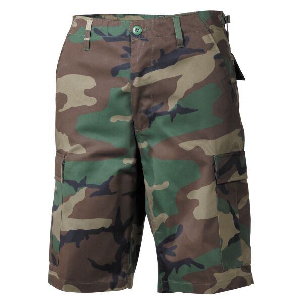 Bermuda militari statunitensi, BDU, mimetica woodland, con tasche laterali XXL, articolo di seconda scelta