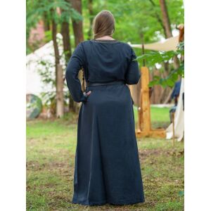 Abito medievale a maniche lunghe blu, con passamaneria “Sigyn” XXL, articolo di seconda scelta
