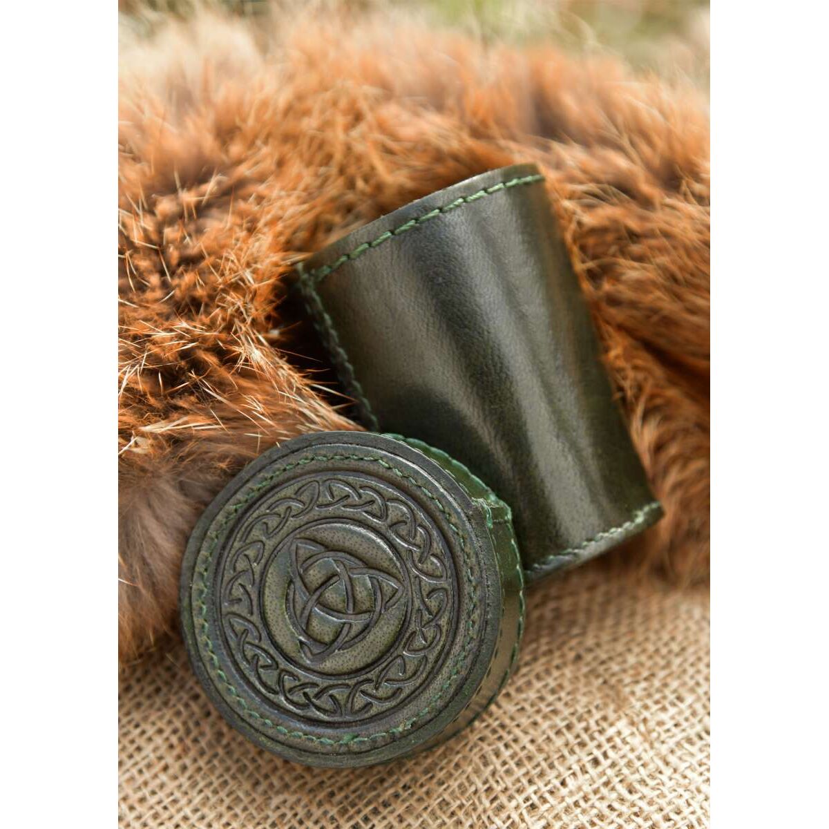 Bicchiere cubico in pelle con coperchio  box