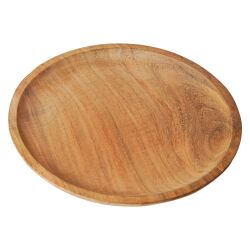 Piatto medievale in legno massiccio, diametro di circa 23 cm, articolo di seconda scelta