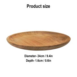 Piatto medievale in legno massiccio, diametro di circa 23 cm, articolo di seconda scelta