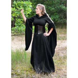 Abito medievale con maniche a tromba, nero “Isra” XL, articolo di seconda scelta