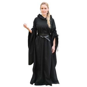 Abito medievale con maniche a tromba, nero “Isra” XL, articolo di seconda scelta