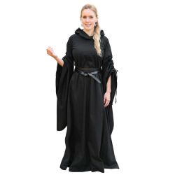 Abito medievale con maniche a tromba, nero “Isra” XL, articolo di seconda scelta