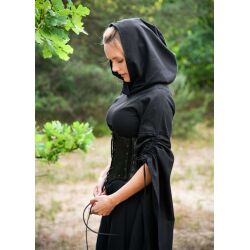 Abito medievale con maniche a tromba, nero “Isra” XL, articolo di seconda scelta