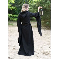 Abito medievale con maniche a tromba, nero “Isra” XL, articolo di seconda scelta