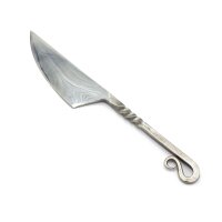 Coltello forgiato con manico in acciaio inox ritorto