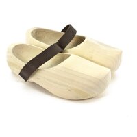 Scarpe di legno con cinturino largo in pelle