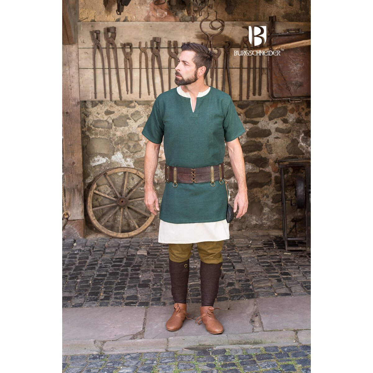 short arm tunic Aegir green