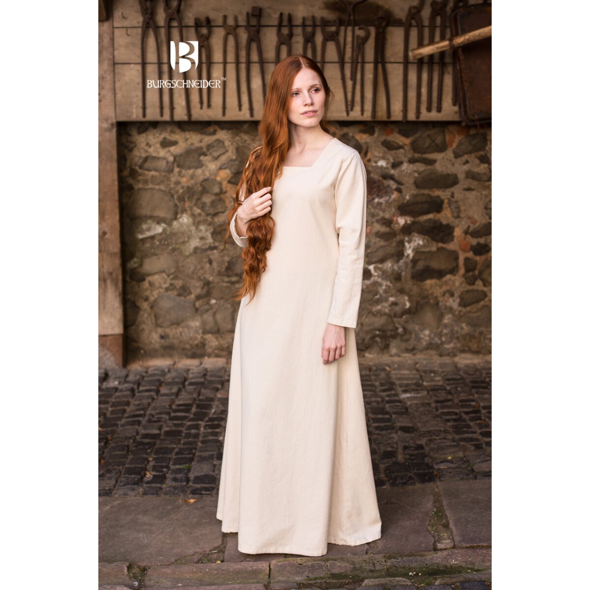 Robe médiévale type sous-robe Johanna nature