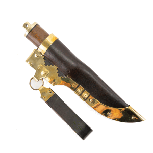 Coltello vichingo Gotland con fodero in pelle con borchie in ottone