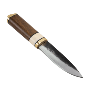 Coltello vichingo Gotland con fodero in pelle con borchie in ottone