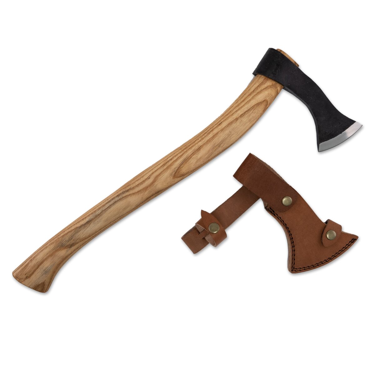 viking throwing axe with leather scabbard 50 cm