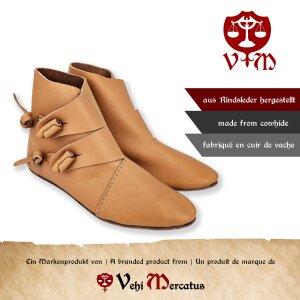 Scarpe vichinghe tipo Jorvik con suola singola chiodata marrone naturale