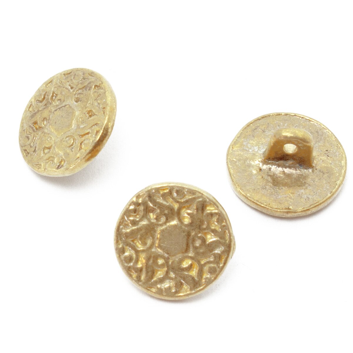 Brass button rose 1.5 cm floral design