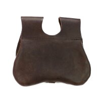 Borsa renale tardo-medievale in ottone marrone con giglio