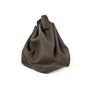 borsa grande in pelle marrone scuro Ø 30 cm