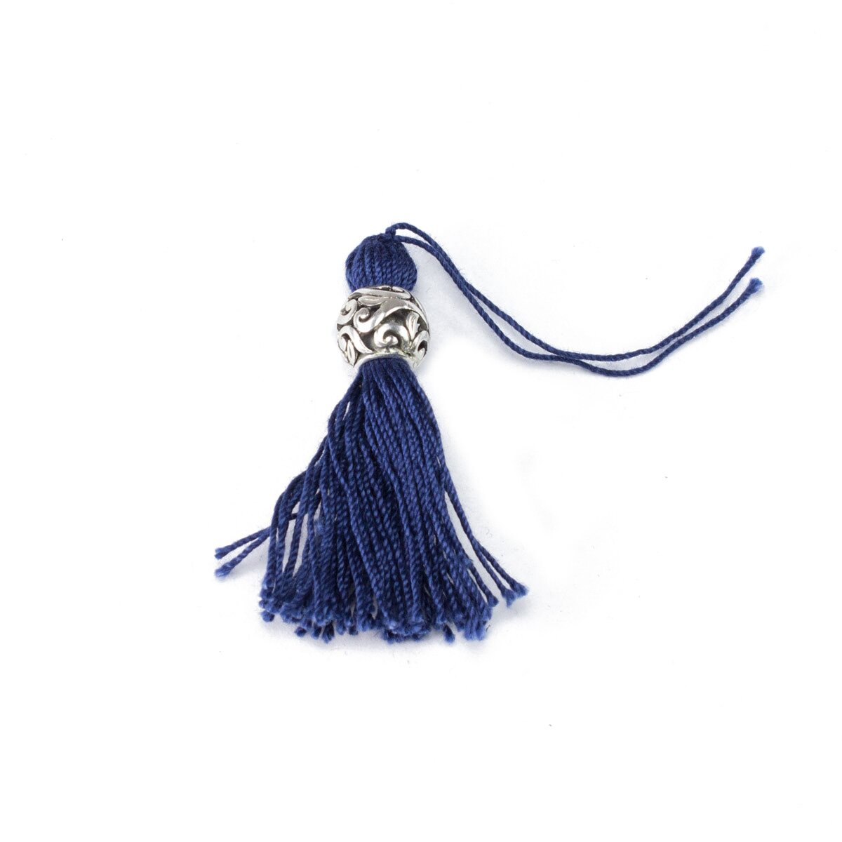 tassel dark blue with decorative silver colored pearl II