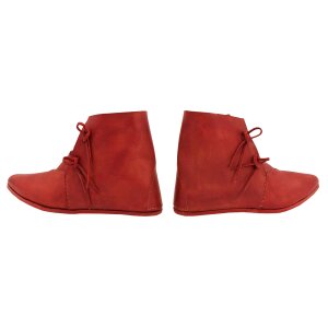 Scarpe medievali tipo London suola singola inchiodata a coste rosso