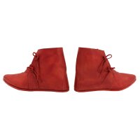 Scarpe medievali tipo London suola singola inchiodata a coste rosso