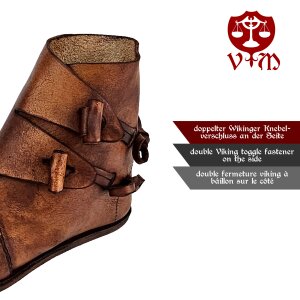 Scarpe vichinghe tipo Jorvik con doppia suola inchiodata marrone