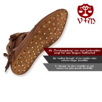 Scarpe vichinghe tipo Jorvik con doppia suola inchiodata marrone