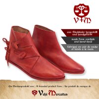 Scarpe vichinghe tipo Jorvik con doppia suola inchiodata Korduan rosso