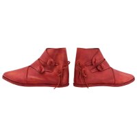 Scarpe vichinghe tipo Jorvik con doppia suola inchiodata Korduan rosso