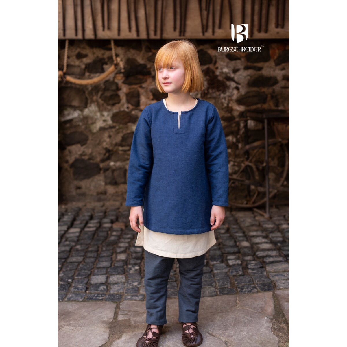 Children medieval tunic Eriksson blue