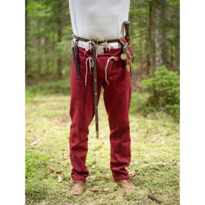 Pantaloni a bretella del XIV-XV secolo rosso vino