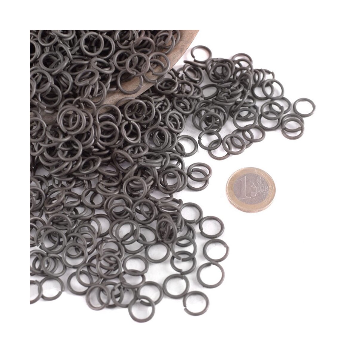 1kg loose round chainmail rings, unriveted, Ø 8mm,...