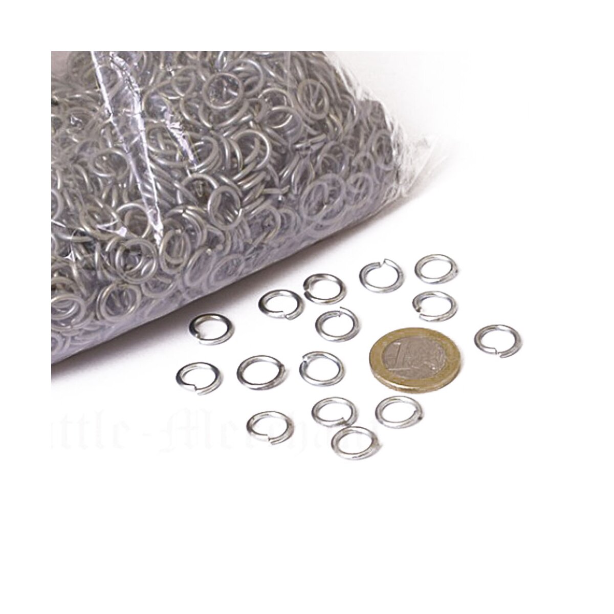 1kg loose round chainmail rings, unriveted, Ø 8mm,...