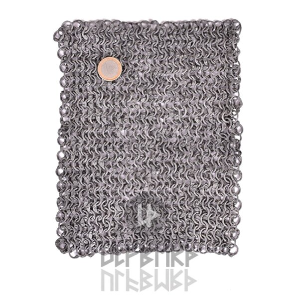 Catena 20 x 20 cm, anelli rotondi con rivetti rotondi, Ø 8 mm, larghezza 1,6 mm, alluminio in look acciaio grigio scuro