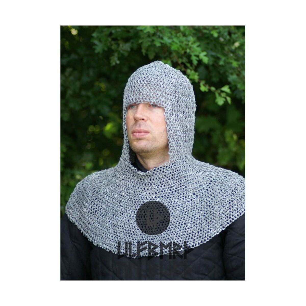 Chainmail coif, round rings with round rivets, Ø...