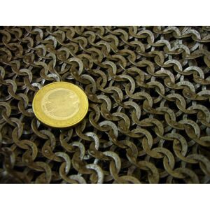1 coppia di protezioni per bracci della catena, anelli piatti rivettati a cuneo e stampati, Ø 8 mm, larghezza 1,8 mm, acciaio